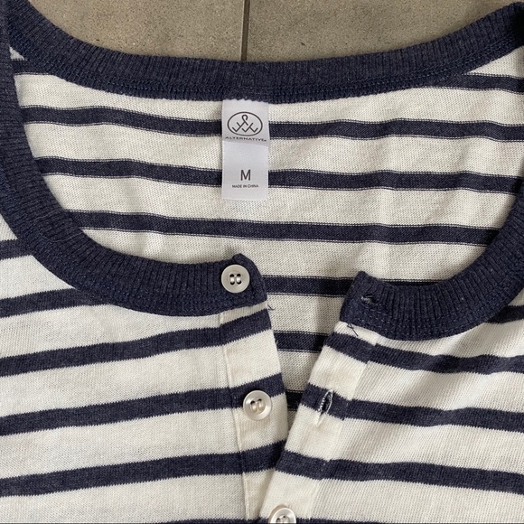 Alternative Apparel blue striped henley top - Picture 7 of 7